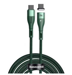 Cablu Type-C la Type-C Baseus Zinc Magnetic Safe Fast Charging 100W Green, 1.5m