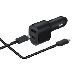 Incarcator Original Auto Samsung Dual USB Fast Charging Black (PD, 1xUSB, 1XType-c, 45W+15W+cablu)