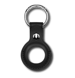 AirTag Devia Leather Key Ring Black