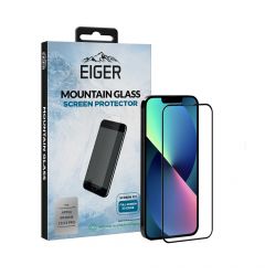Folie iPhone 14 / iPhone 13 / iPhone 13 Pro Eiger Sticla 3D Edge to Edge Clear Black