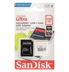 Card Memorie Sandisk Ultra MicroSDXC 128 GB Clasa 10 100MB/s + Adaptor SD