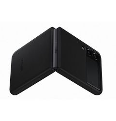 Husa Originala Samsung Galaxy Z Flip 3 Leather Cover Black