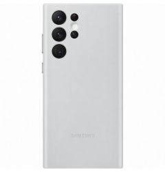 Husa Originala Samsung Galaxy S22 Ultra Leather Cover Light Gray