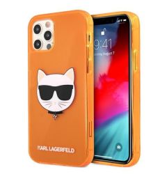 Husa iPhone 12 / 12 Pro Karl Lagerfeld Glitter Choupette Fluo Orange