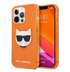 Husa iPhone 13 / 13 Pro Karl Lagerfeld Glitter Choupette Fluo Orange