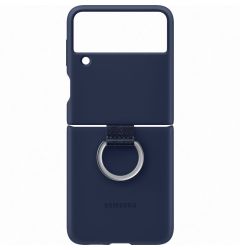Husa Originala cu inel Samsung Galaxy Z Flip 3 Samsung Silicone Cover Navy