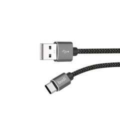 Cablu Type-C Budi USB Black 3m (impletitura textila)
