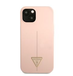 Husa iPhone 13 Guess Silicon Line Triangle Roz