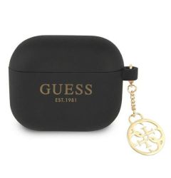Husa Airpods 3 Guess Silicon 4G Charms Negru