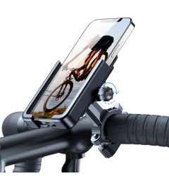 Suport Telefon pentru Bicicleta Wozinsky Black (rotatie 360 grade, prindere de ghidon)