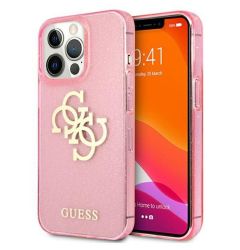 Husa iPhone 13 Pro Guess TPU Big 4G Full Glitter Roz