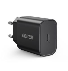 Incarcator Priza Choetech Mains Fast Charge USB-C PD 20W EU, Negru