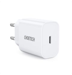 Incarcator Priza Choetech Mains Fast Charge USB-C PD 20W EU, Alb