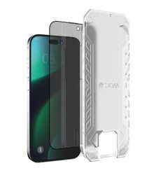 Folie iPhone 14 / iPhone 13 / iPhone 13 Pro Devia Sticla Van Series Full Privacy, kit montare, Black