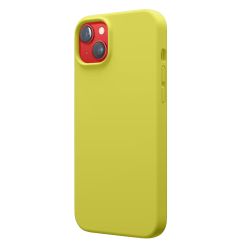 Lemontti Husa Liquid Silicon MagCharge iPhone 14 Galben (protectie 360°, material fin, captusit cu microfibra)
