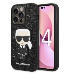 Husa iPhone 14 Pro Max Karl Lagerfeld Glitter Flakes Ikonik Negru