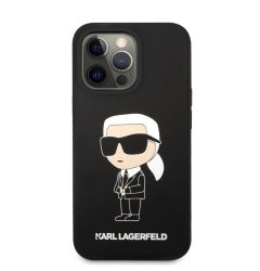 Husa iPhone 13 Pro Karl Lagerfeld Liquid Silicone Ikonik Negru