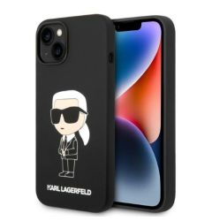 Husa iPhone 14 Plus Karl Lagerfeld Liquid Silicone Ikonik Negru