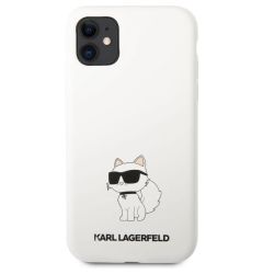 Karl Lagerfeld Husa Liquid Silicone Choupette iPhone 11 Alb