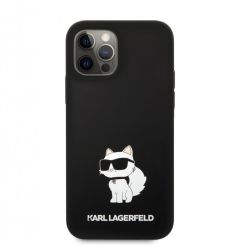 Karl Lagerfeld Husa Liquid Silicone Choupette iPhone 12 / 12 Pro Negru