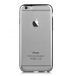 Husa iPhone 6 Plus Devia Silicon Glitter Soft Gun Black (margini electroplacate)