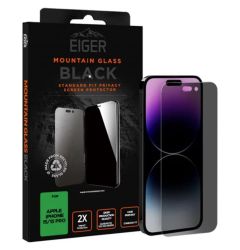 Eiger Folie Sticla 2.5D Mountain Glass Privacy iPhone 15 / 15 Pro Negru