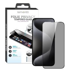Folie iPhone 12 / 12 Pro Lemontti Sticla Privacy Black