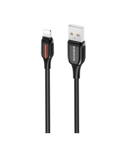 Borofone Cablu BU14 Heroic USB la Lightning Negru (impletitura textila, 1.2m)-T.Verde 0.1 lei/buc