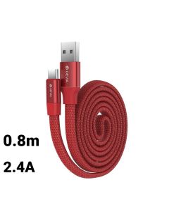 Cablu Type-C Devia Ring Red (0.8m, impletitura nylon)