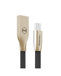 Cablu MicroUSB Mcdodo Zn-Link Gold Black (1.5m, 2.4A max)