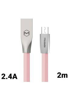 Cablu MicroUSB Mcdodo Zn-Link Silver Pink (2m, 2.4A max)