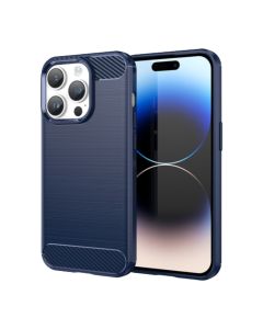 Lemontti Husa Carbon Case Flexible iPhone 14 Pro Albastru