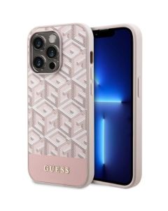 Guess Husa GCube Stripes MagSafe iPhone 14 Pro Roz