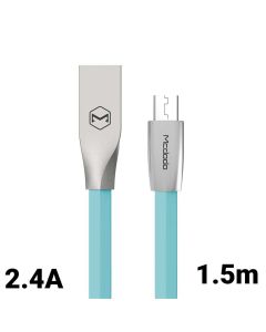 Cablu MicroUSB Mcdodo Zn-Link Silver Blue (1.5m, 2.4A max)