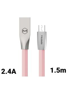 Cablu MicroUSB Mcdodo Zn-Link Silver Pink (1.5m, 2.4A max)