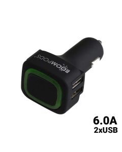 Incarcator Auto Boompods 6A Quad USB Black (4xUSB, led indicator, incarcare rapida)