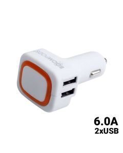 Incarcator Auto Boompods 6A Quad USB White (4xUSB, led indicator, incarare rapida)