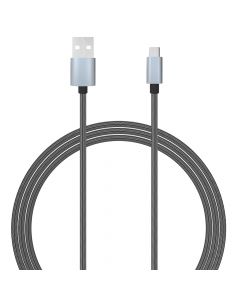 Cablu MicroUSB Lemontti USB Gri 1.5m (impletitura textila)