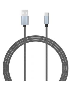 Cablu Type-C Lemontti USB Gri 1.5m (impletitura textila)