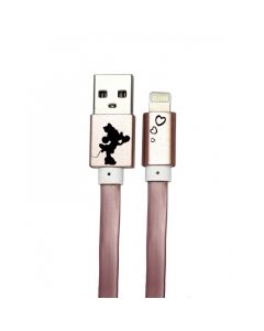 Cablu Disney USB Lightning Minnie Hearts Rose Gold