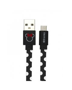 Cablu Disney USB MicroUSB Minnie Dots Black