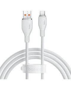 Baseus Cablu USB la Type-C Pudding Series Fast Charging, 100W, 2m, Alb