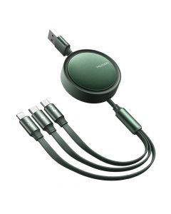 Cablu Lightning & MicroUSB & Type-C Mcdodo 3 in 1 Retractable Green