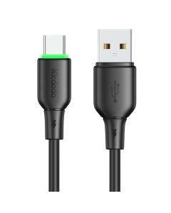 Mcdodo Cablu USB la Type-C Alpha Series Silicone Fast Charging, 6A LED, 1.2m, Negru