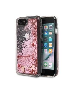 Husa iPhone SE 2020 / 8 / 7 Guess Glitter Floating Hearts Roz