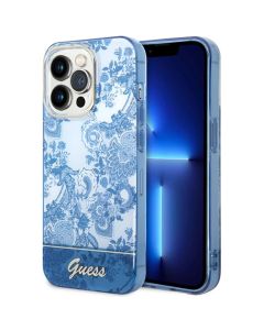 Guess Husa Porcelain Collection iPhone 14 Pro Albastru