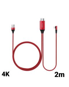 Cablu HDMI la Lightning si USB Mcdodo Plug&Play Red 2m