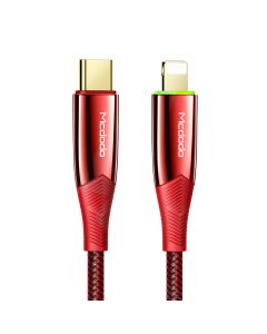Cablu Type-C la Lightning Mcdodo Shark Series Red (PD, 1.2m, 20W, oprire automata)