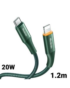 Cablu Type-C la Lightning Mcdodo PD Fast Charge Green, 20W, 1.2m, indicator led