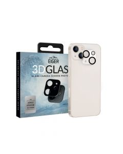 Folie Sticla Camera iPhone 13 Mini Eiger 3D Glass Clear Black